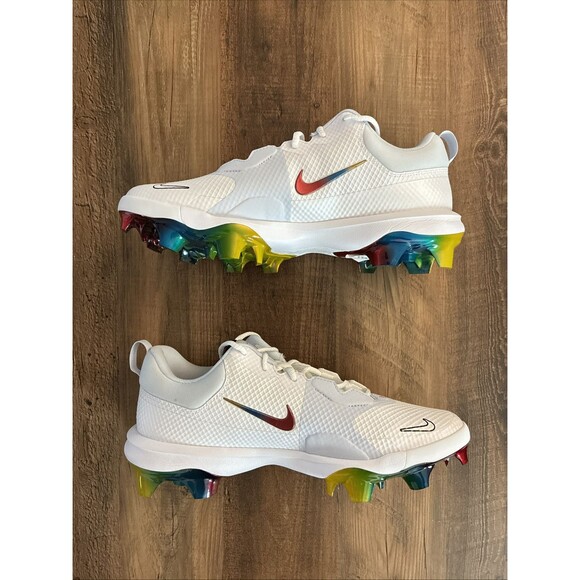 Nike Men Size 11 Force Zoom Trout 9 Pro MCS Rainbow Baseball Cleats FB2908-106 - Picture 2 of 7